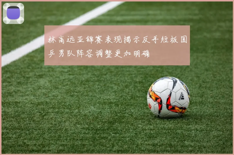 林高远亚锦赛表现揭示反手短板国乒男队阵容调整更加明确